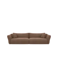3-Sitzer Design Sofa „Monaco“ mit Strukturstoff-Bezug Strukturstoff Braun BLOOMINGLOFT Collection
