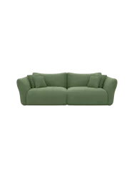 3-Sitzer Design Sofa „Monaco“ mit Strukturstoff-Bezug Strukturstoff Grün BLOOMINGLOFT Collection