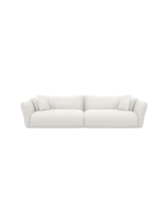3-Sitzer Design Sofa „Monaco“ mit Strukturstoff-Bezug Strukturstoff Weiss BLOOMINGLOFT Collection