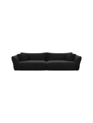 3-Sitzer Design Sofa „Monaco“ mit Samtbezug Samtbezug Schwarz BLOOMINGLOFT Collection