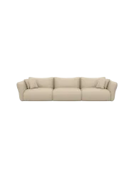 4-Sitzer Echtleder Design Sofa „Monaco“ Echtleder Beige BLOOMINGLOFT Collection