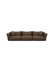 4-Sitzer Echtleder Design Sofa „Monaco“ Echtleder Dark Brown BLOOMINGLOFT Collection