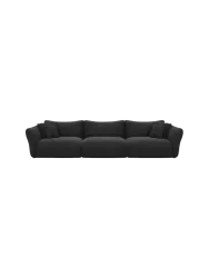 4-Sitzer Design Sofa „Monaco“ mit Strukturstoff-Bezug Strukturstoff Schwarz BLOOMINGLOFT Collection