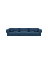 4-Sitzer Design Sofa „Monaco“ mit Strukturstoff-Bezug Strukturstoff Dunkelblau BLOOMINGLOFT Collection