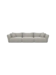 4-Sitzer Design Sofa „Monaco“ mit Strukturstoff-Bezug Strukturstoff Hellgrau BLOOMINGLOFT Collection