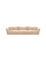 4-Sitzer Design Sofa „Monaco“ mit Samtbezug Samtbezug Beige BLOOMINGLOFT Collection