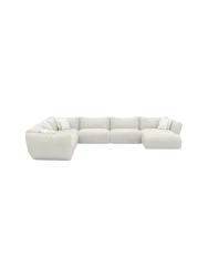 7-Sitzer Design Panorama-Sofa „Monaco XXL“ mit Bouclé-Bezug Bouclé White BLOOMINGLOFT Collection