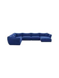 7-Sitzer Design Panorama-Sofa „Monaco XXL“ mit Samtbezug Samtbezug Schwarz BLOOMINGLOFT Collection