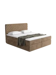 Design Boxspringbett „Mistura“ mit Ablagefach, Samt Braun BLOOMINGLOFT Collection