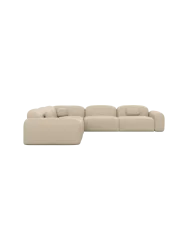 5-Sitzer Design Echtleder Ecksofa „Nabucca“ Echtleder Beige BLOOMINGLOFT Collection