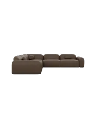 5-Sitzer Design Echtleder Ecksofa „Nabucca“ Echtleder Dark Brown BLOOMINGLOFT Collection