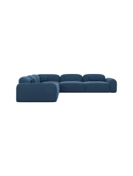 5-Sitzer Design Ecksofa „Nabucca“ mit Strukturstoff-Bezug Strukturstoff Dunkelblau BLOOMINGLOFT Collection