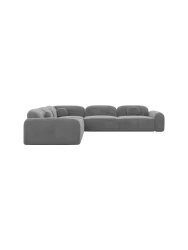 5-Sitzer Design Ecksofa „Nabucca“ mit Samtbezug Samtbezug Dunkelgrau BLOOMINGLOFT Collection