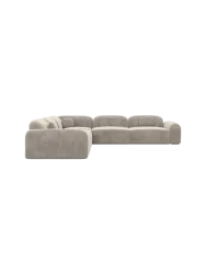 5-Sitzer Design Ecksofa „Nabucca“ mit Samtbezug Samtbezug Sand BLOOMINGLOFT Collection