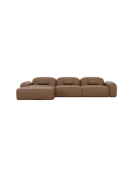 4-Sitzer Design Echtleder Ecksofa „Nabucca“ Echtleder Choco Brown BLOOMINGLOFT Collection