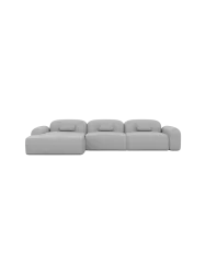 4-Sitzer Design Echtleder Ecksofa „Nabucca“ Echtleder Light Grey BLOOMINGLOFT Collection