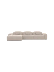 4-Sitzer Design Ecksofa „Nabucca“ mit Strukturstoff-Bezug Strukturstoff Beige BLOOMINGLOFT Collection