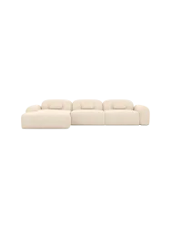 4-Sitzer Design Ecksofa „Nabucca“ mit Strukturstoff-Bezug Strukturstoff Cream BLOOMINGLOFT Collection
