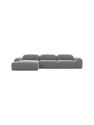 4-Sitzer Design Ecksofa „Nabucca“ mit Strukturstoff-Bezug Strukturstoff Grau BLOOMINGLOFT Collection