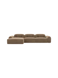 4-Sitzer Design Ecksofa „Nabucca“ mit Samtbezug Samtbezug Braun BLOOMINGLOFT Collection