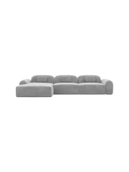 4-Sitzer Design Ecksofa „Nabucca“ mit Samtbezug Samtbezug Hellgrau BLOOMINGLOFT Collection