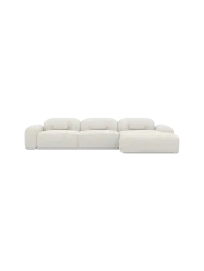 4-Sitzer Design Ecksofa „Nabucca“ mit Bouclé-Bezug Bouclé White BLOOMINGLOFT Collection