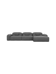 4-Sitzer Design Echtleder Ecksofa „Nabucca“ Echtleder Dark Grey BLOOMINGLOFT Collection