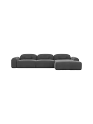4-Sitzer Design Ecksofa „Nabucca“ mit Strukturstoff-Bezug Strukturstoff Anthrazit BLOOMINGLOFT Collection