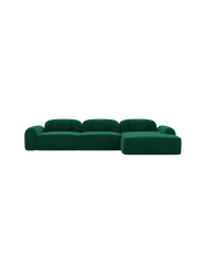 4-Sitzer Design Ecksofa „Nabucca“ mit Samtbezug Samtbezug Grün BLOOMINGLOFT Collection