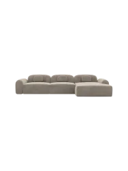 4-Sitzer Design Ecksofa „Nabucca“ mit Samtbezug Samtbezug Beige dunkel BLOOMINGLOFT Collection