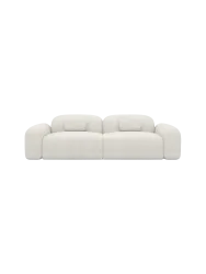 2-Sitzer Design Sofa „Nabucca“ mit Bouclé-Bezug Bouclé White BLOOMINGLOFT Collection