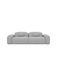 2-Sitzer Design Echtleder Sofa „Nabucca“ Echtleder Light Grey BLOOMINGLOFT Collection