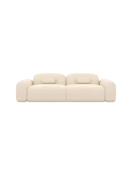 2-Sitzer Design Sofa „Nabucca“ mit Strukturstoff-Bezug Strukturstoff Cream BLOOMINGLOFT Collection