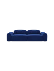 2-Sitzer Design Sofa „Nabucca“ mit Samtbezug Samtbezug Königsblau BLOOMINGLOFT Collection