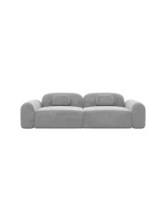 2-Sitzer Design Sofa „Nabucca“ mit Samtbezug Samtbezug Hellgrau BLOOMINGLOFT Collection