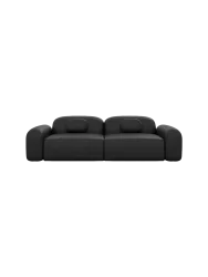 3-Sitzer Design Echtleder Sofa „Nabucca“ Echtleder Schwarz BLOOMINGLOFT Collection