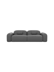 3-Sitzer Design Echtleder Sofa „Nabucca“ Echtleder Dark Grey BLOOMINGLOFT Collection