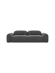 3-Sitzer Design Sofa „Nabucca“ mit Strukturstoff-Bezug Strukturstoff Anthrazit BLOOMINGLOFT Collection