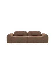3-Sitzer Design Sofa „Nabucca“ mit Strukturstoff-Bezug Strukturstoff Braun BLOOMINGLOFT Collection