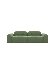 3-Sitzer Design Sofa „Nabucca“ mit Strukturstoff-Bezug Strukturstoff Grün BLOOMINGLOFT Collection