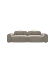 3-Sitzer Design Sofa „Nabucca“ mit Samtbezug Samtbezug Beige dunkel BLOOMINGLOFT Collection