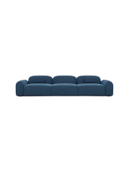 4-Sitzer Design Sofa „Nabucca“ mit Strukturstoff-Bezug Strukturstoff Dunkelblau BLOOMINGLOFT Collection