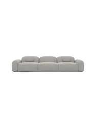 4-Sitzer Design Sofa „Nabucca“ mit Strukturstoff-Bezug Strukturstoff Hellgrau BLOOMINGLOFT Collection