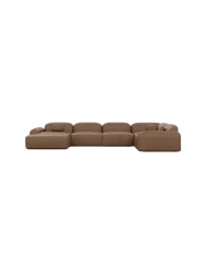 6-Sitzer Design Echtleder Panorama-Sofa „Nabucca XL“ Echtleder Choco Brown BLOOMINGLOFT Collection