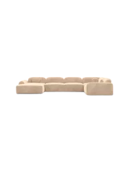 6-Sitzer Design Panorama-Sofa „Nabucca XL“ mit Samtbezug Samtbezug Beige BLOOMINGLOFT Collection