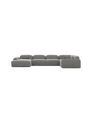 6-Sitzer Design Panorama-Sofa „Nabucca XL“ mit Samtbezug Samtbezug Dunkelgrau BLOOMINGLOFT Collection