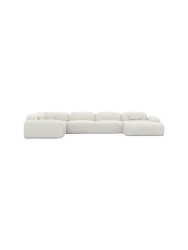 6-Sitzer Design Panorama-Sofa „Nabucca XL“ mit Bouclé-Bezug Bouclé White BLOOMINGLOFT Collection