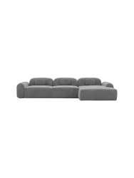 6-Sitzer Design Panorama-Sofa „Nabucca XL“ mit Samtbezug Samtbezug Dunkelgrau BLOOMINGLOFT Collection
