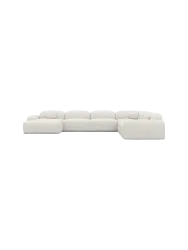 7-Sitzer Design Panorama-Sofa „Nabucca XXL“ mit Bouclé-Bezug Bouclé White BLOOMINGLOFT Collection