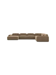 7-Sitzer Design Panorama-Sofa „Nabucca XXL“ mit Samtbezug Samtbezug Braun BLOOMINGLOFT Collection